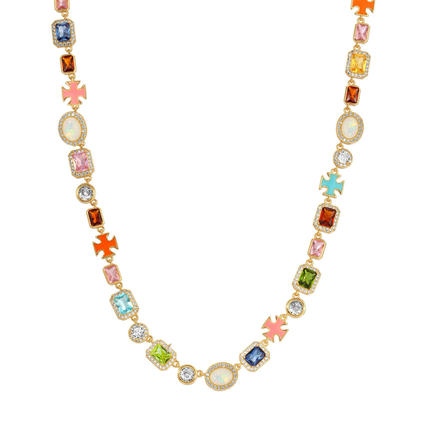 Solstice Gemstone Necklace Gold