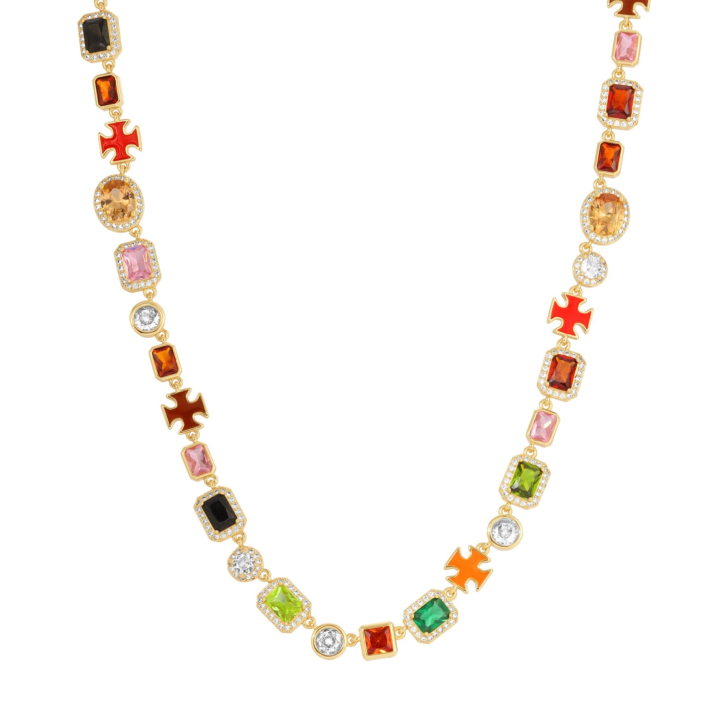 Solstice Gemstone Necklace Gold